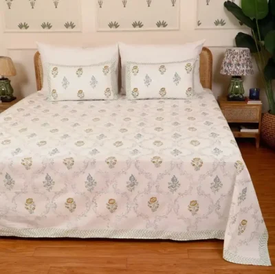 Sunlit Jaal Bedsheet King