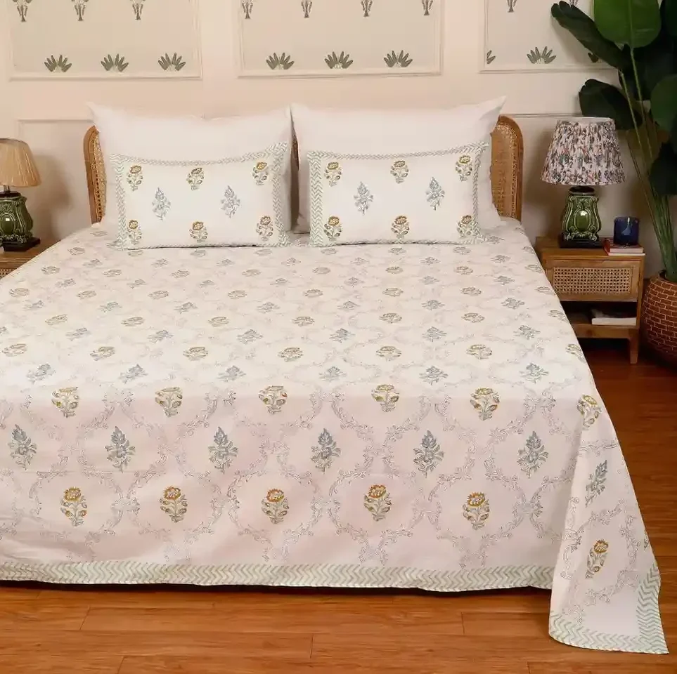 Sunlit Jaal Bedsheet King