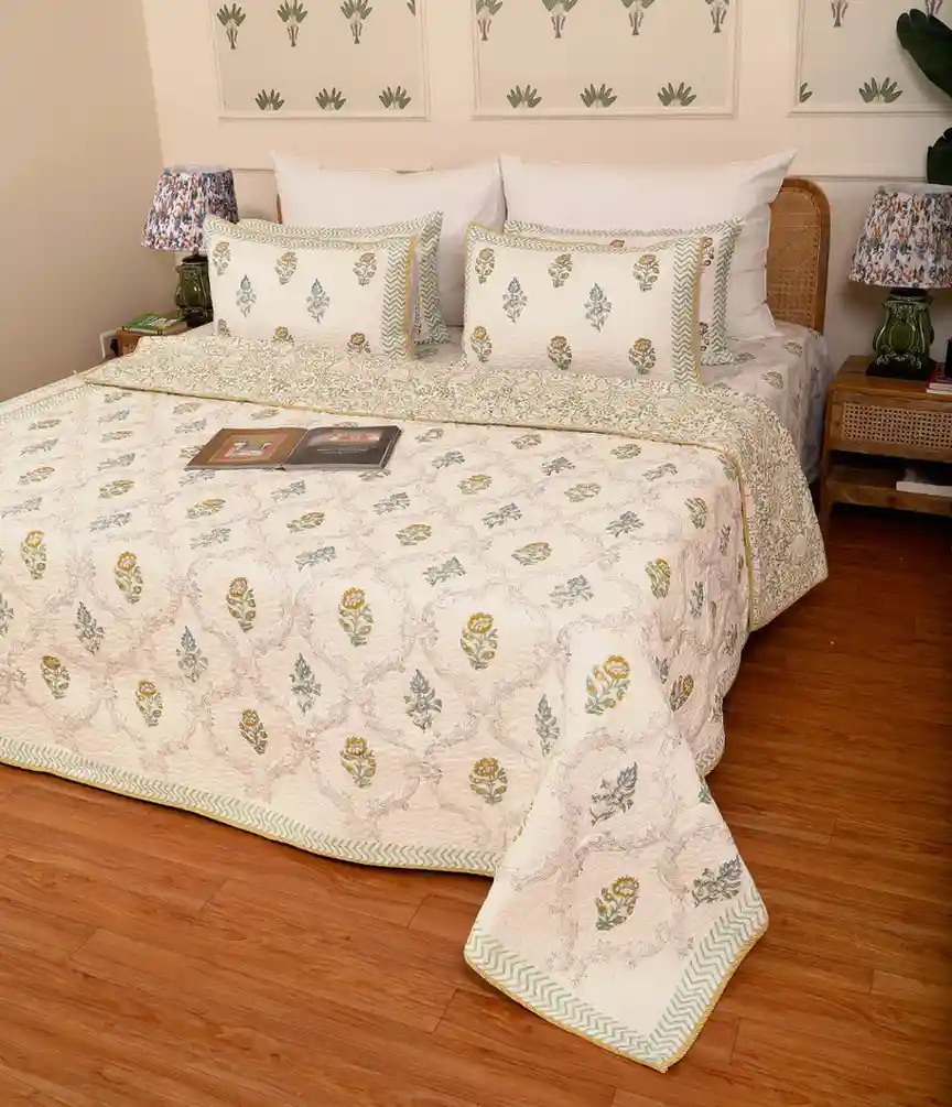 Sunlit Jaal Quilted Bedcover King - Image 3