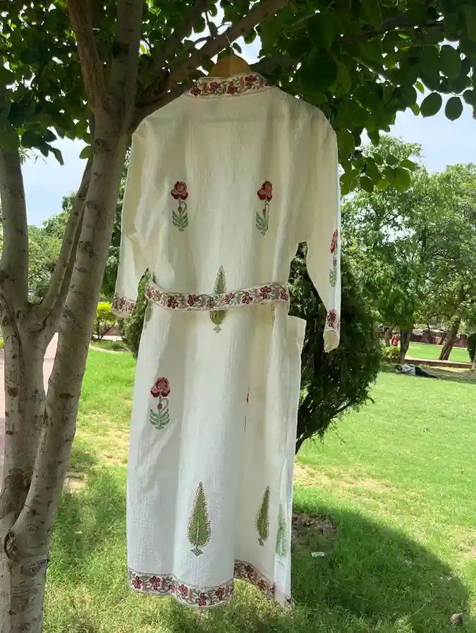 Noor Wrap handblock Bathrobe - Image 2