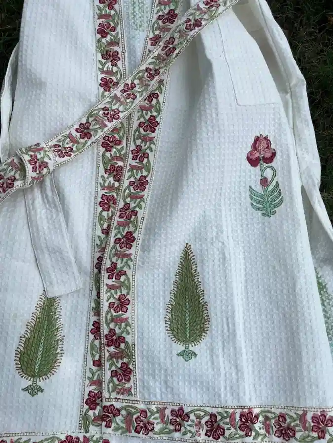 Noor Wrap handblock Bathrobe