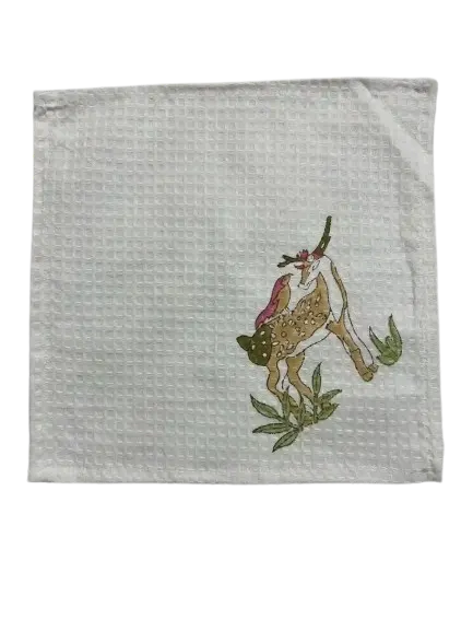 Deer & Dove Waffle Towel - Image 2