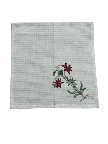 Maroon Petal Waffle Face Towel - Image 2