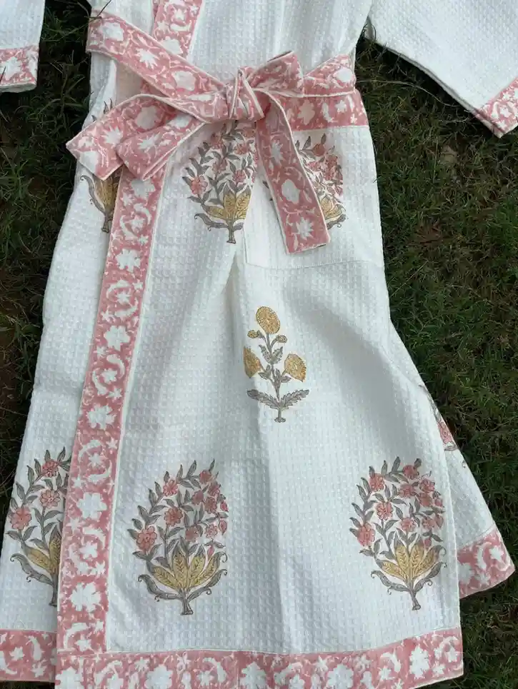 Nargis Wrap Handblock Bathrobe