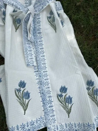 Nilofer Wrap Handblock Bathrobe