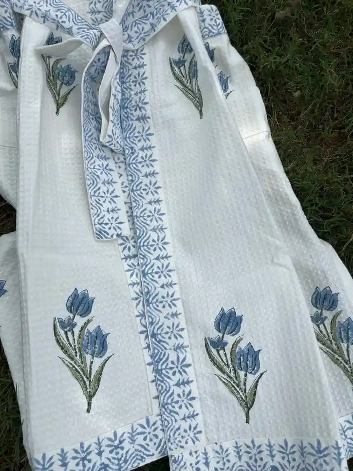 Nilofer Wrap Handblock Bathrobe