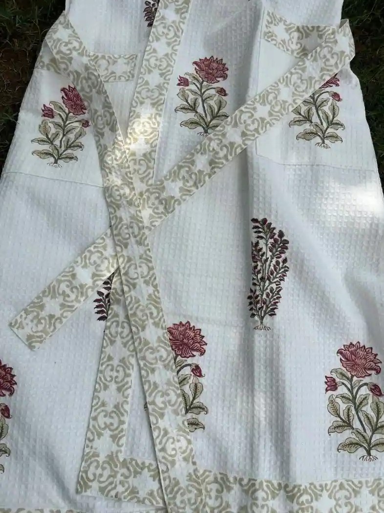 Ruhani Wrap Handblock Bathrobe