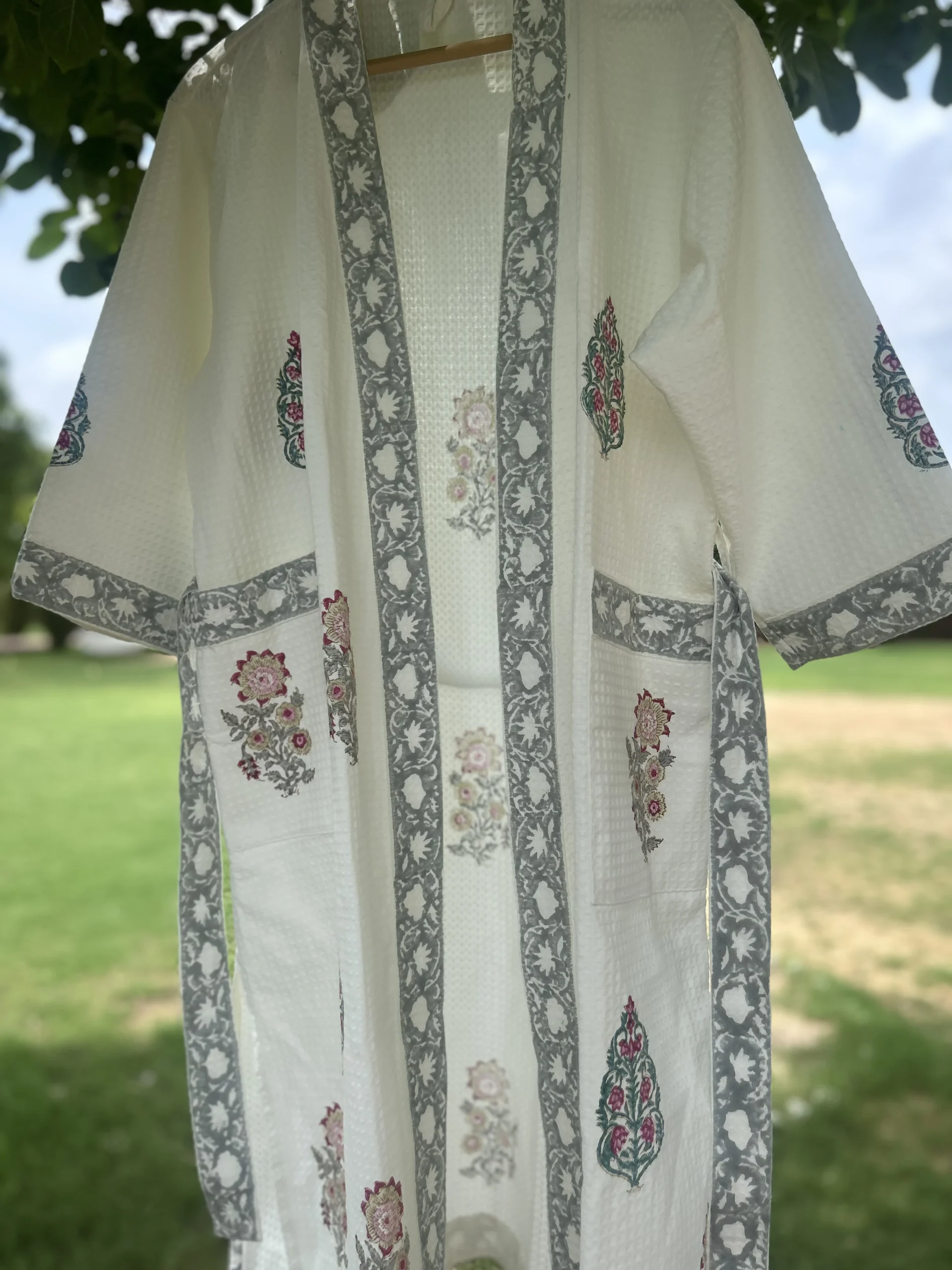 Chandni Wrap Handblock Bathrobe - Image 2