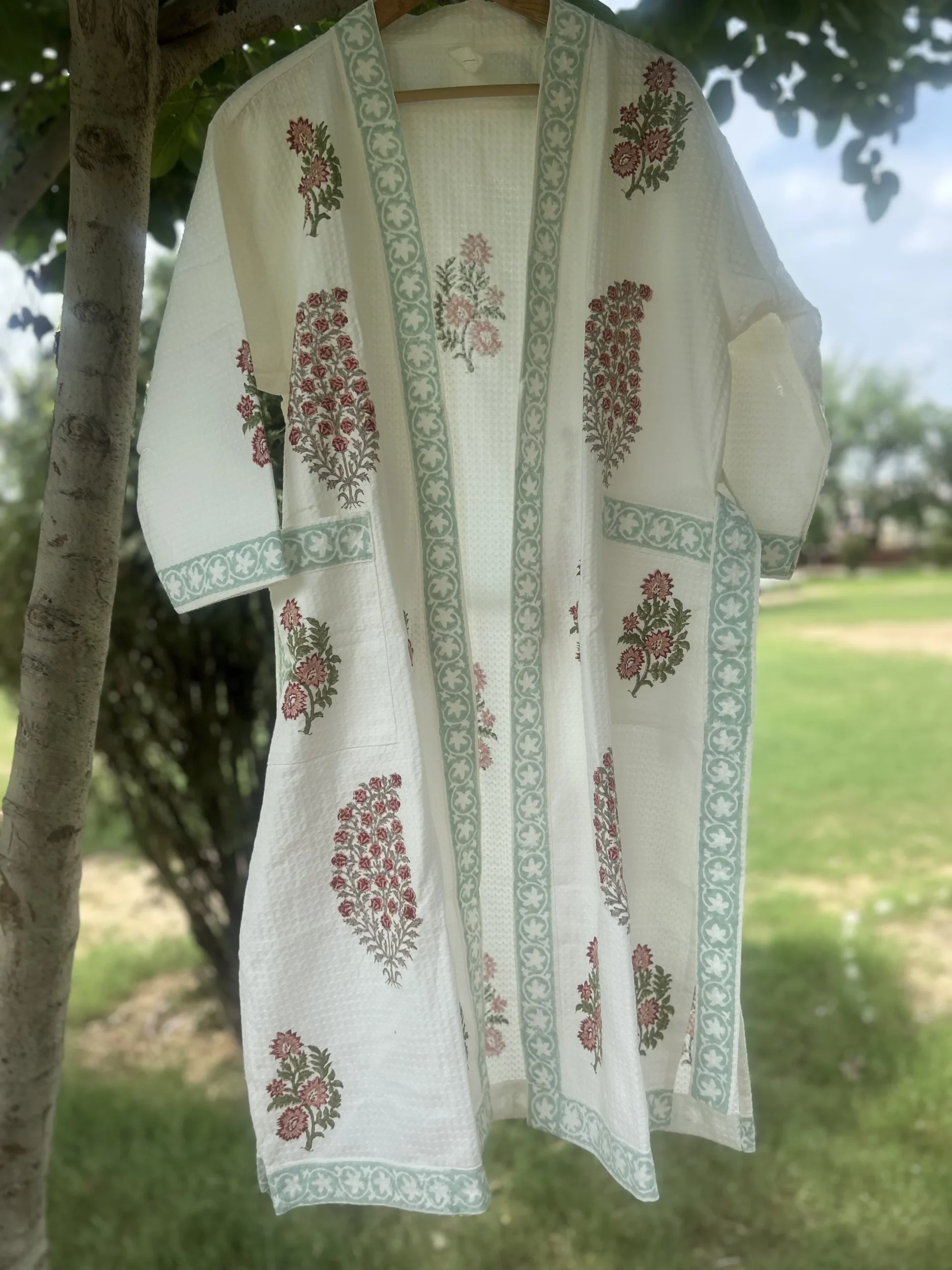 Falak Wrap Handblock Bathrobe - Image 2