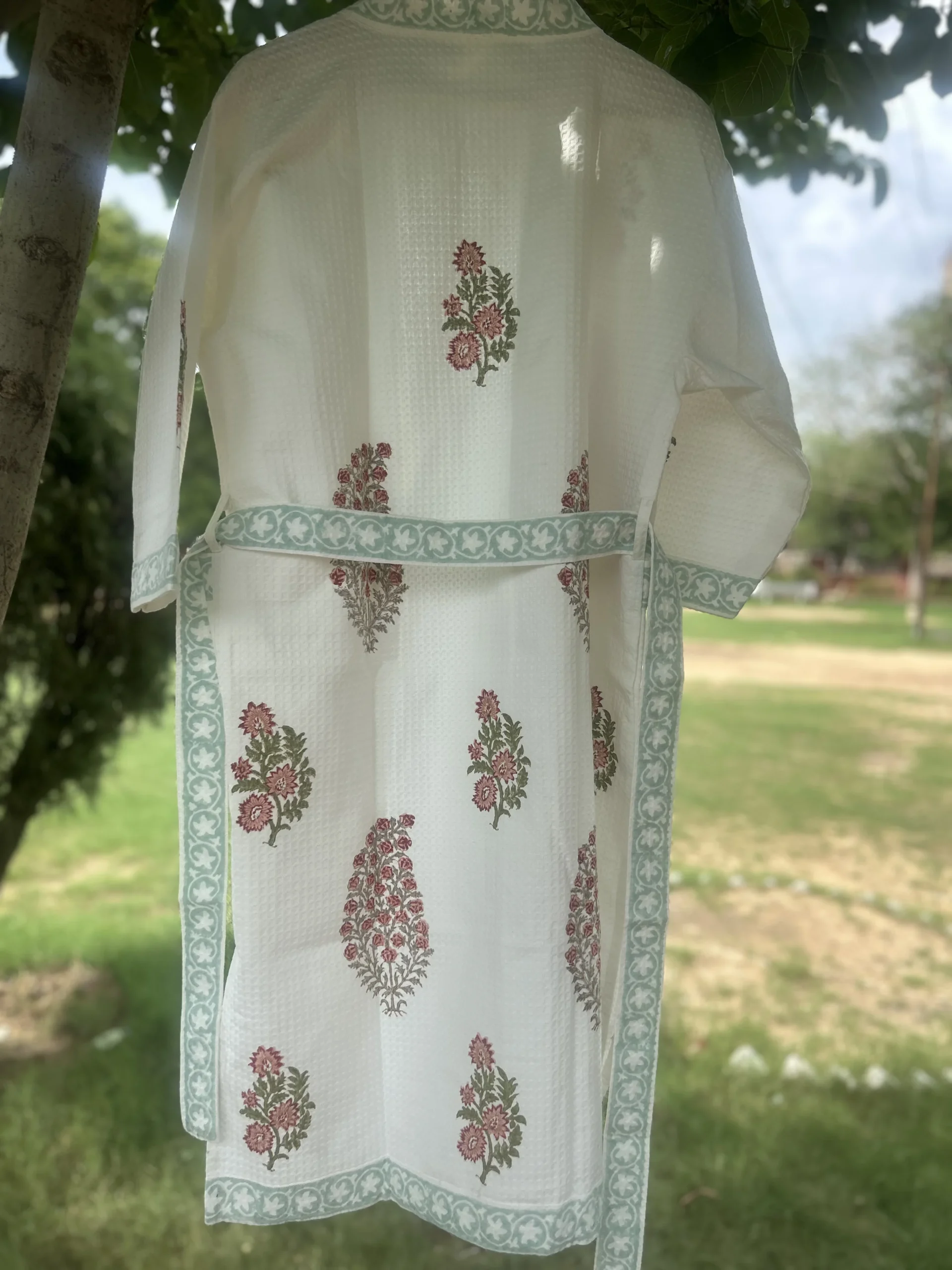 Falak Wrap Handblock Bathrobe - Image 3