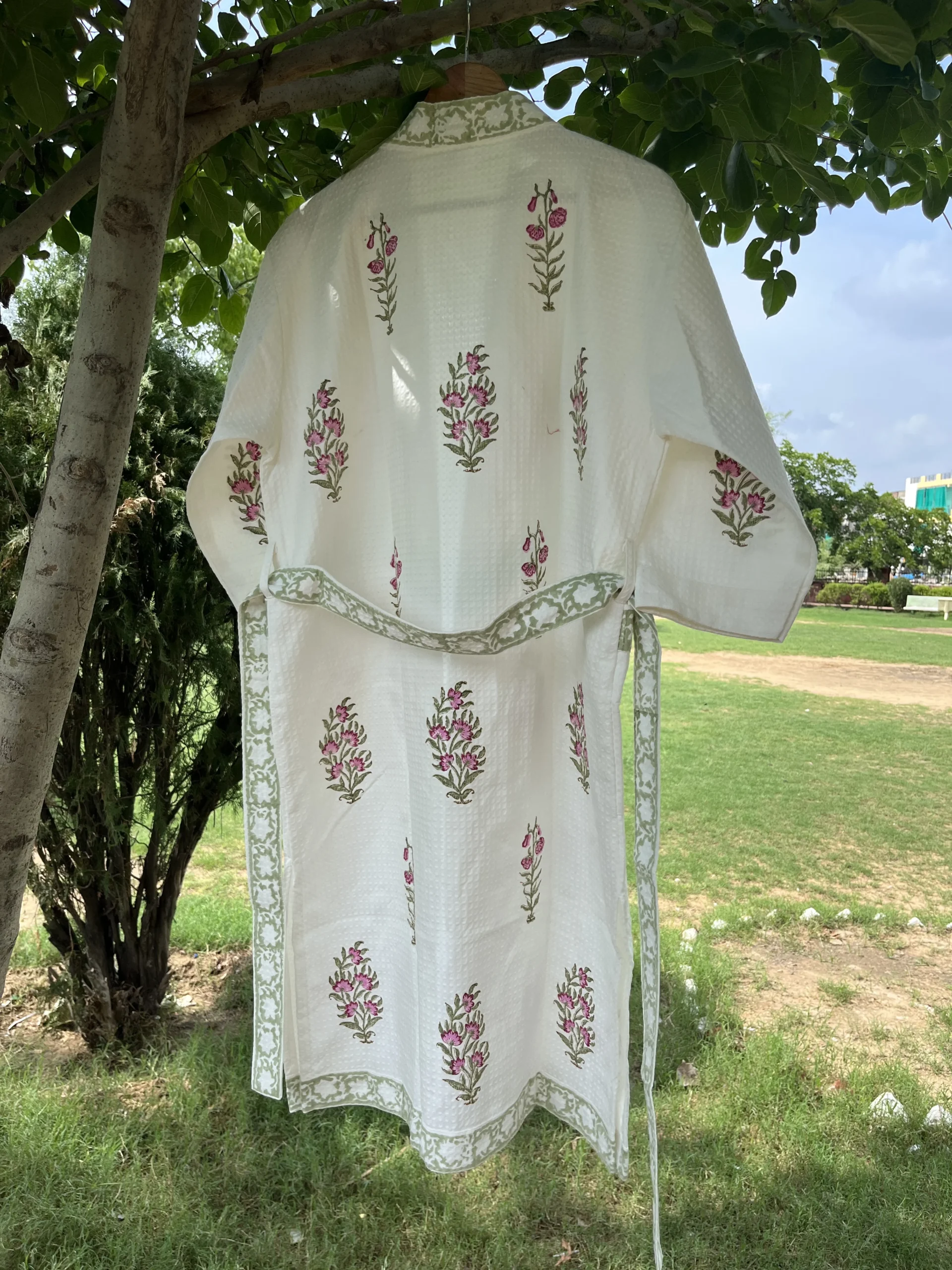 Gulroz Wrap Handblock Bathrobe - Image 3