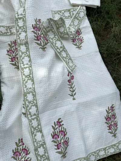 Gulroz Wrap Handblock Bathrobe