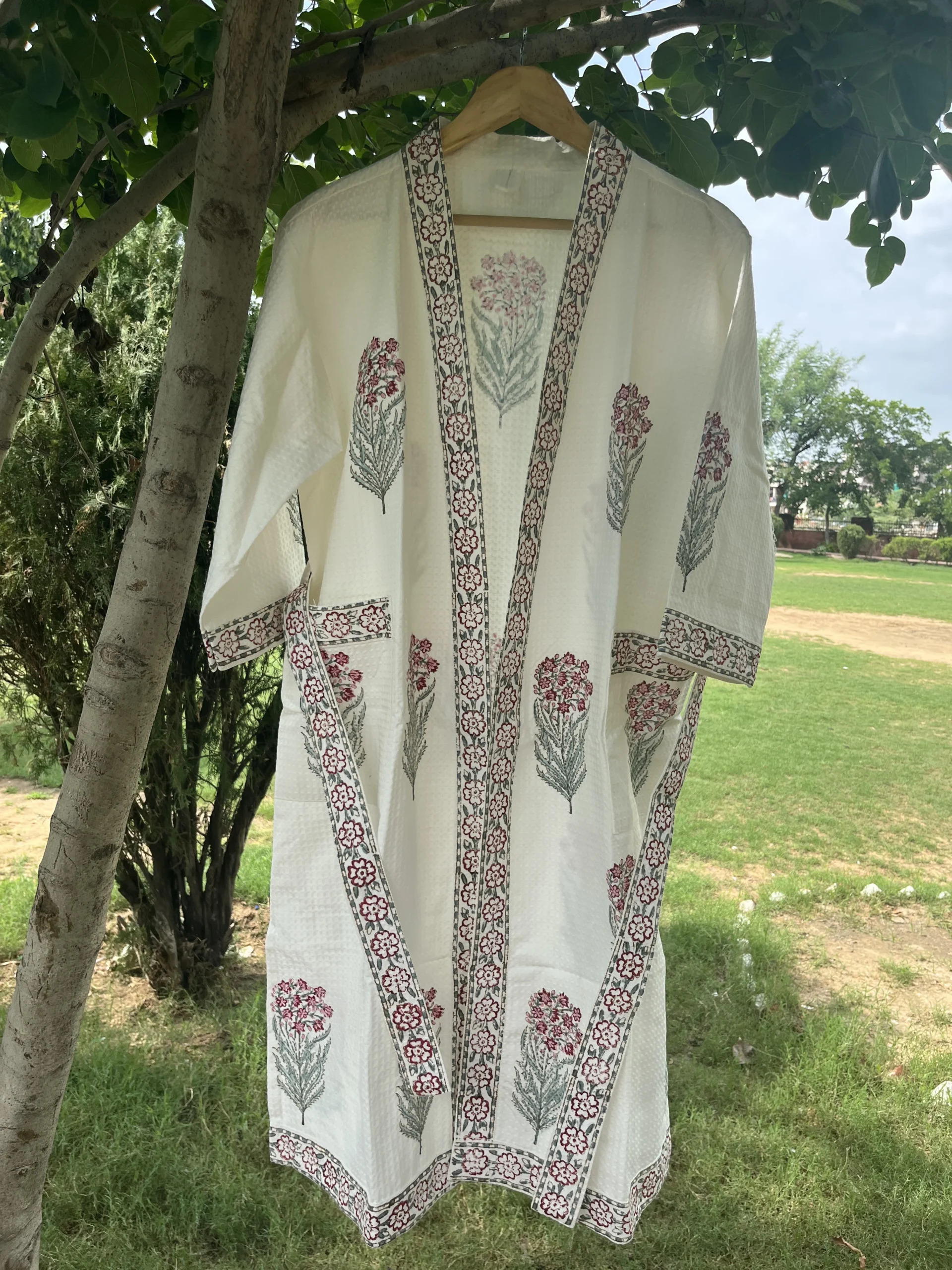 Gulzar Wrap Handblock Bathrobe - Image 2