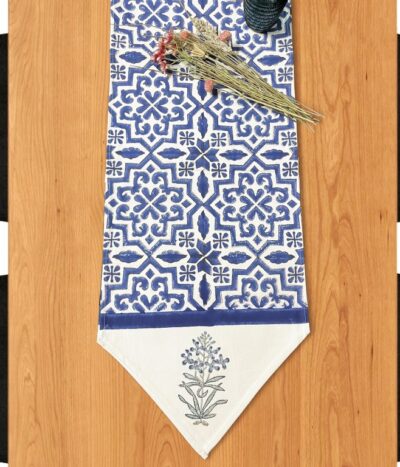 Moroccan Blues Handblock Runner