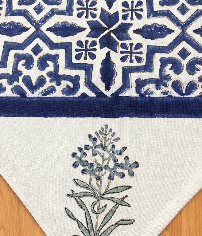 Moroccan Blues Handblock Runner - Image 2